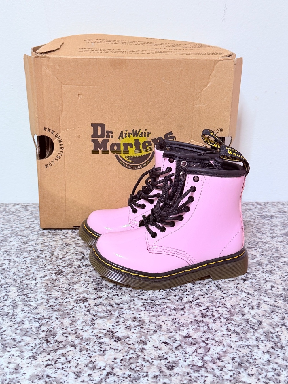 Dr. Martens 1460 8-Eye Patent Boot - Toddler - Pale Pink size 7 new!!